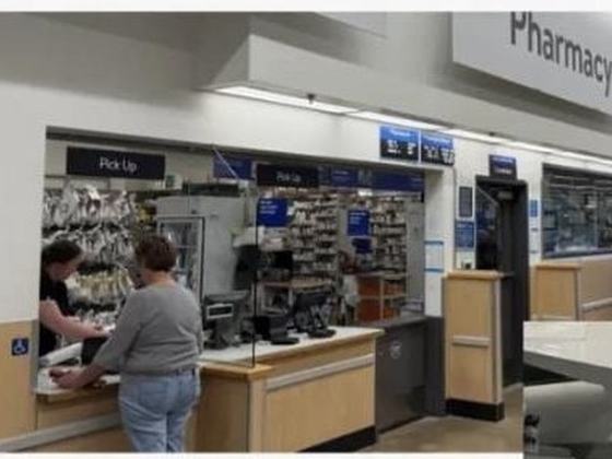 Pharmacy service counter prior to renovation
